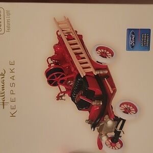 Hallmark Keepsake Vintage Fire Engine Ornament - Red and Gold